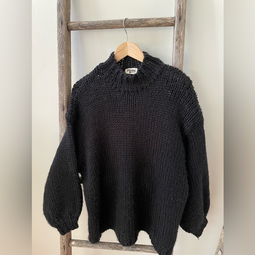 Show Me Your Mumu black chunky knit sweater